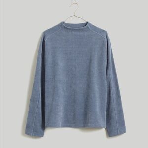 Madewell Jacquard Funnelneck Top in teapot blue
